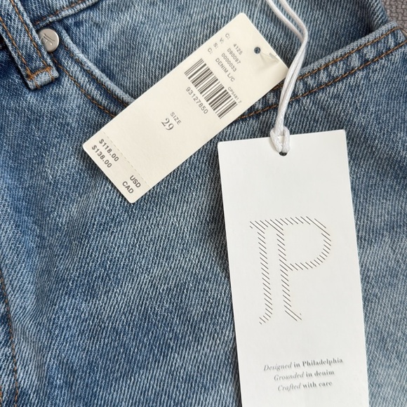 Anthropologie Pilcro Distressed Blue Jean Shorts with Embroidered Hem - Picture 6 of 13